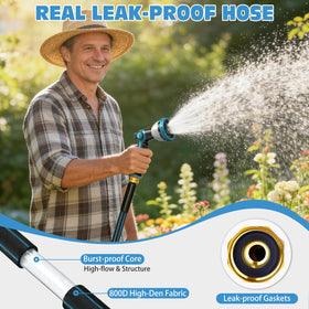 Halfjuly Garden Hose with 3-4 fittings for secure connections