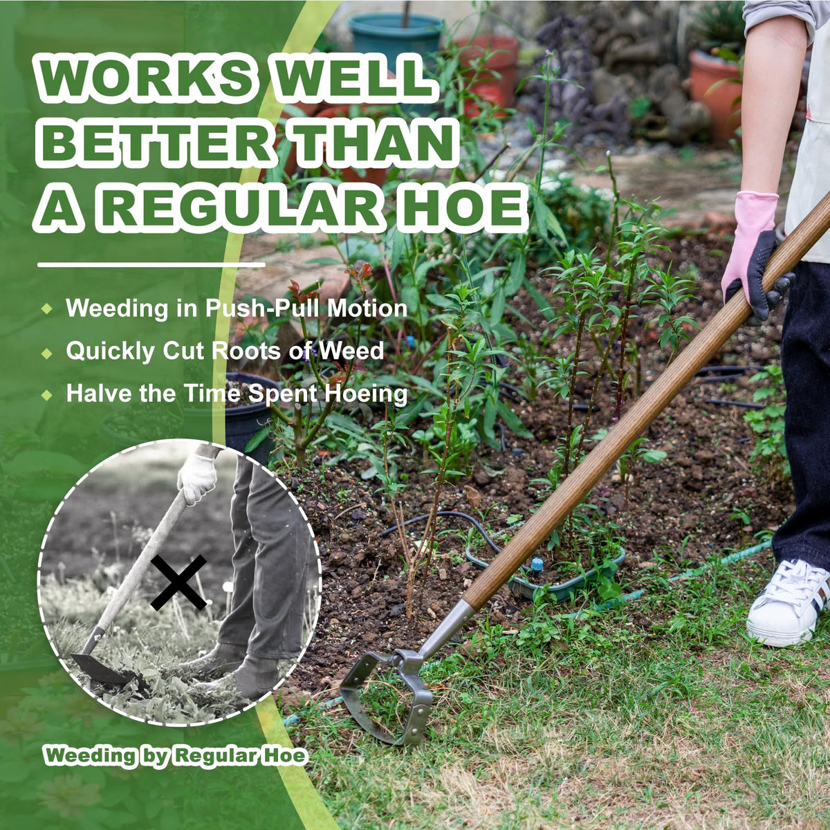 Haliaeetus Hula Hoe demonstrates push-pull weeding action