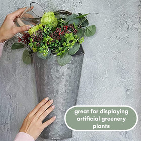 Hallops galvanized wall planters back view bracket detail for easy installation