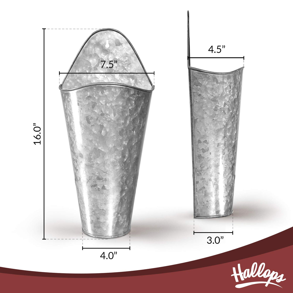 Hallops galvanized wall planters with Easter flowers styled for seasonal display