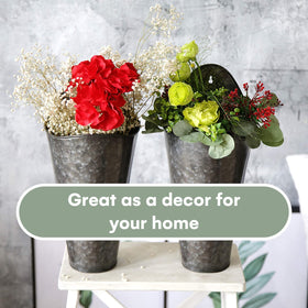 Hallops galvanized wall planters two-pack with sturdy brackets supports outdoor placement