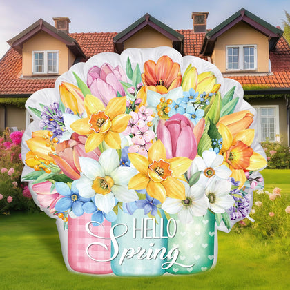 Halloscume spring flower inflatable decoration shines as a photo-ready yard backdrop