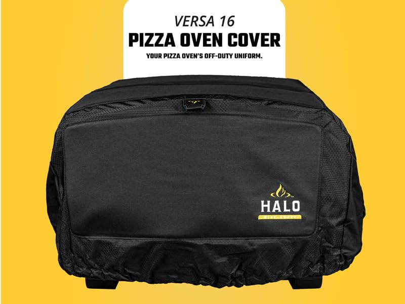 HALO Versa 16 pizza oven cover custom fit present on Versa 16 oven.