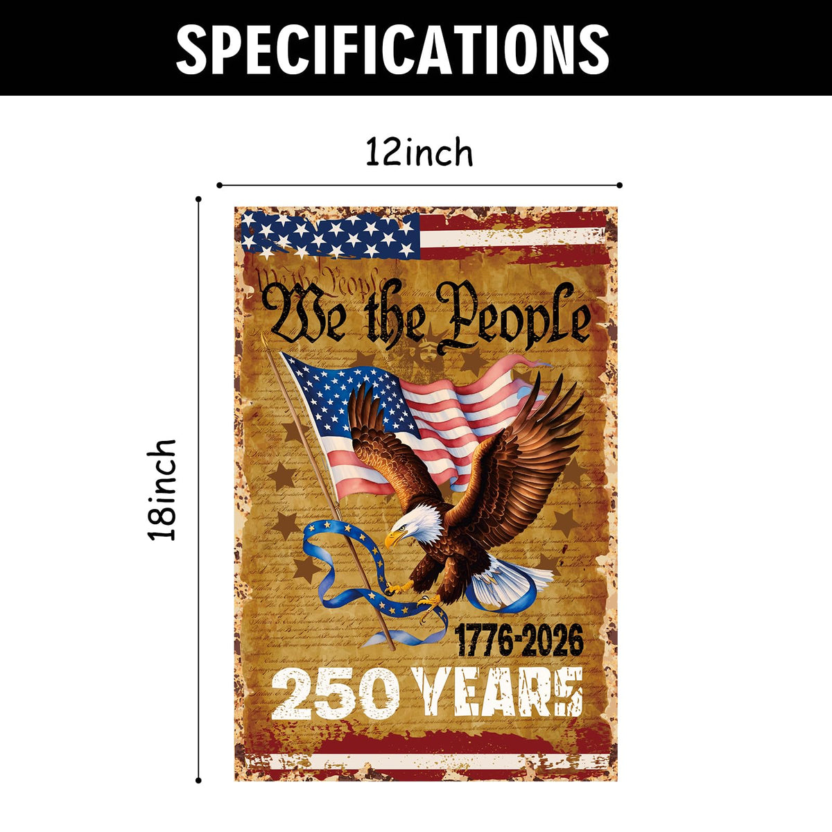 HALOSWASUN Bald eagle and flag design enhances year-round patriotic decor.