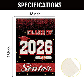 HALOSWASUN Class of 2026 flag back view, readable from any yard direction.