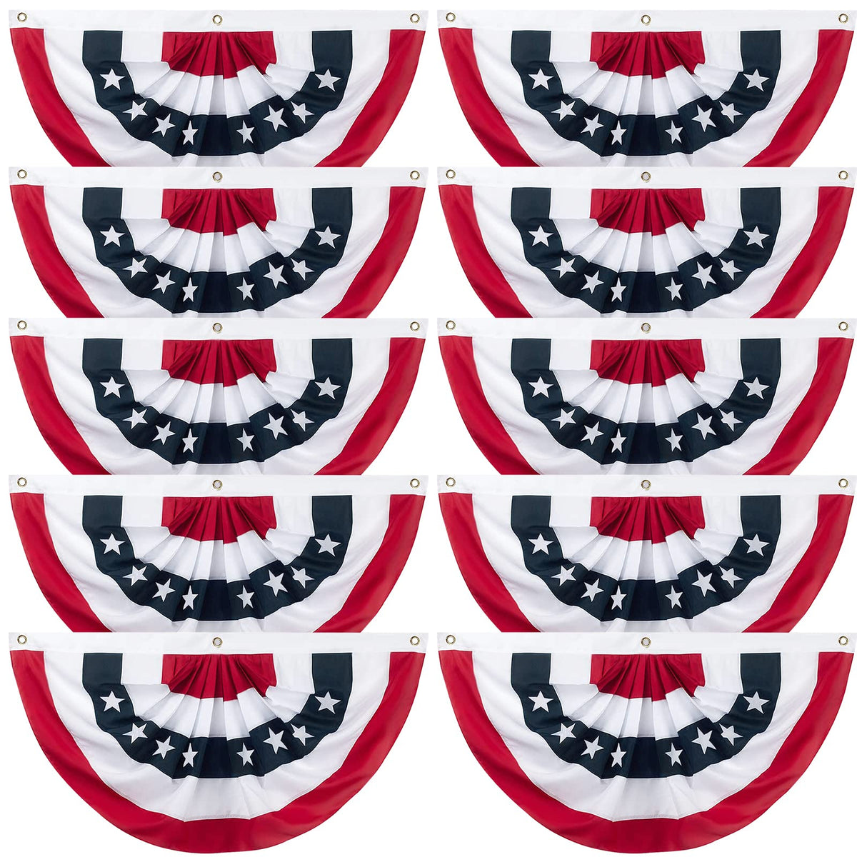 Halovin pleated fan flag for outdoor display with wind-tolerant design.