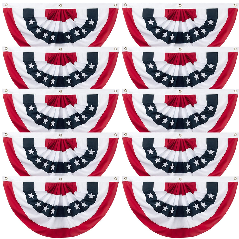 Halovin pleated fan flag for outdoor display with wind-tolerant design.