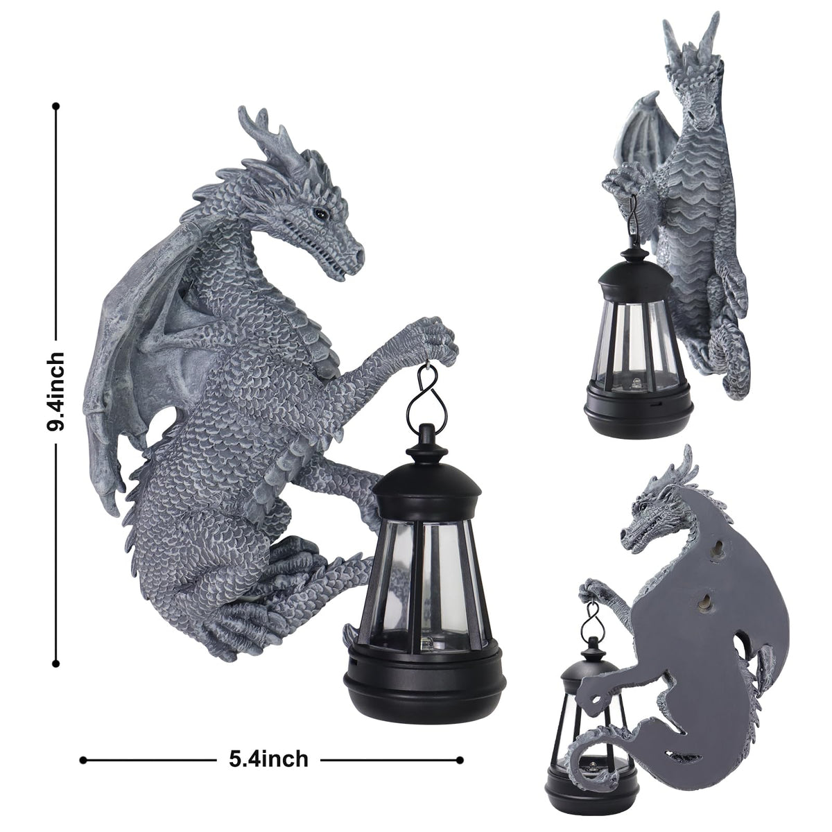 Halovin solar-powered dragon light provides bright night illumination.