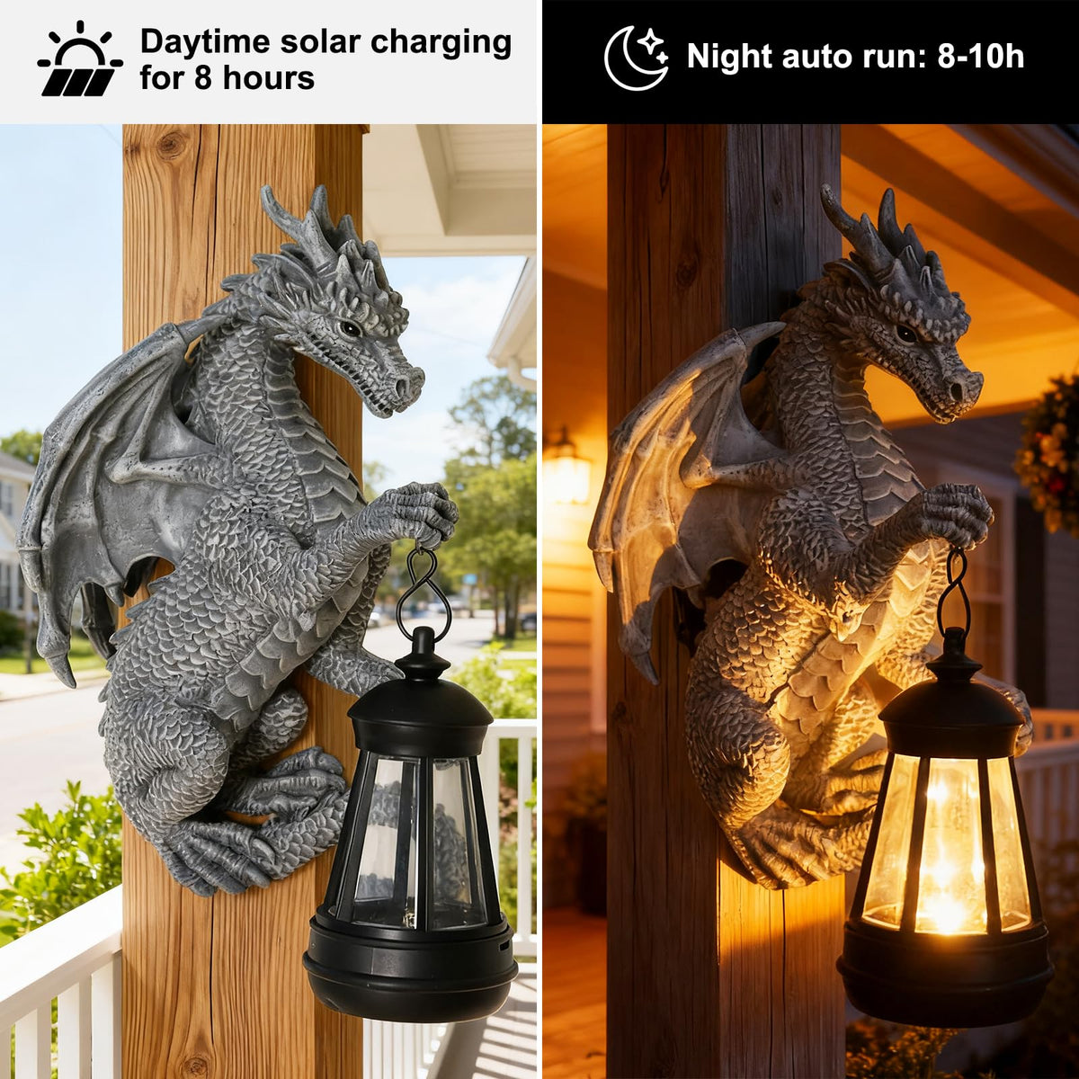 Halovin weatherproof dragon statue with IP44 rating for outdoor use.