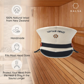 Halsa sauna hat material closeup wool shows natural insulation.
