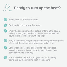 Halsa sauna hat gift packaging, ideal for sauna lovers