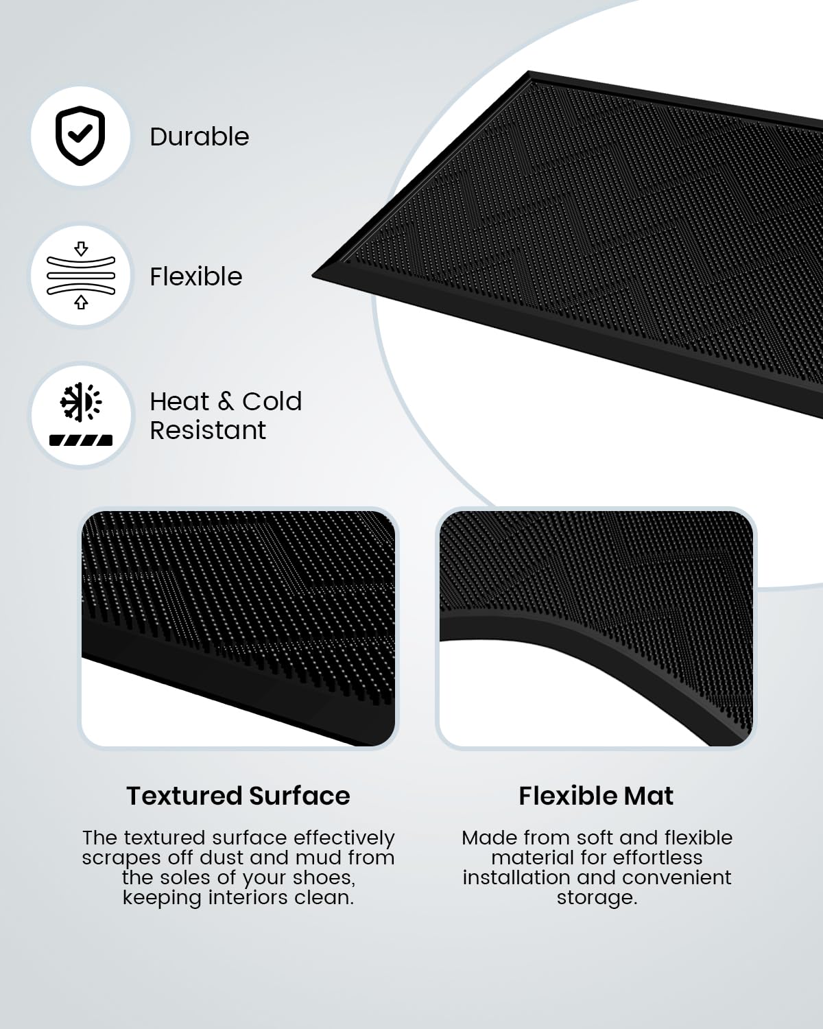 HAMARA front door mat for easy shake off cleaning and hose rinse