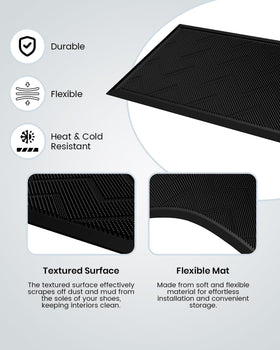 HAMARA front door mat for easy shake off cleaning and hose rinse