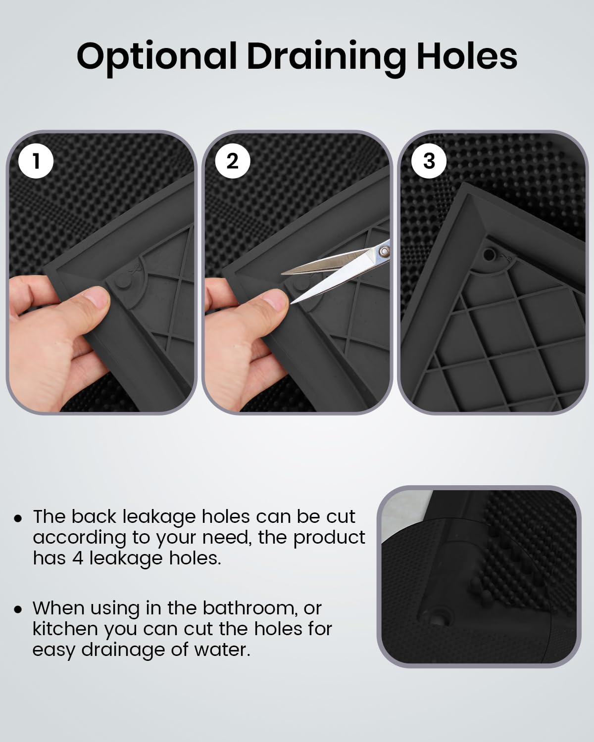 HAMARA low profile rubber mat allows doors to glide open smoothly