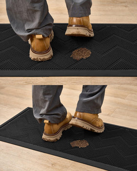 HAMARA rubber doormat features drain holes for quick outdoor drainage