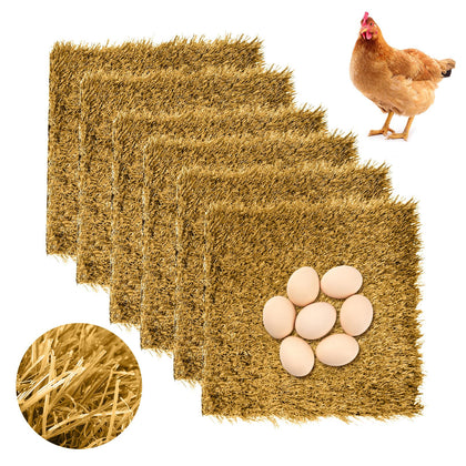 Hamiledyi 12x12 grass nest mat offers soft, comfortable nesting for hens