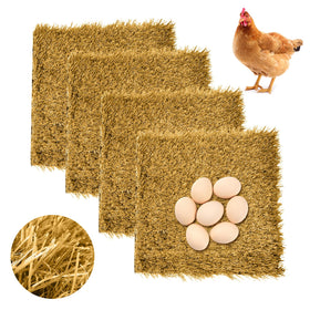 Hamiledyi nesting pads with artificial grass 12x12, 4-pack, cozy coop comfort and easy maintenance