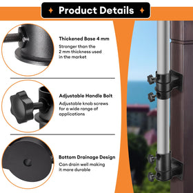 Hammrit deck umbrella mount attaches securely to railing corners for shade