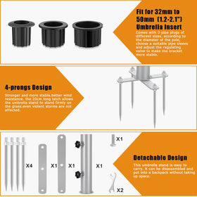 Hammrit PVC sleeve 40mm fits a 1.5-inch pole for versatility.