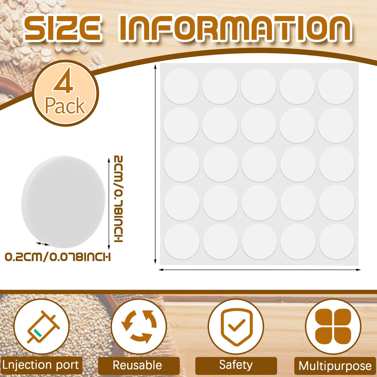 Hanaive 0.8-inch port with sticky backing secured on grow bags