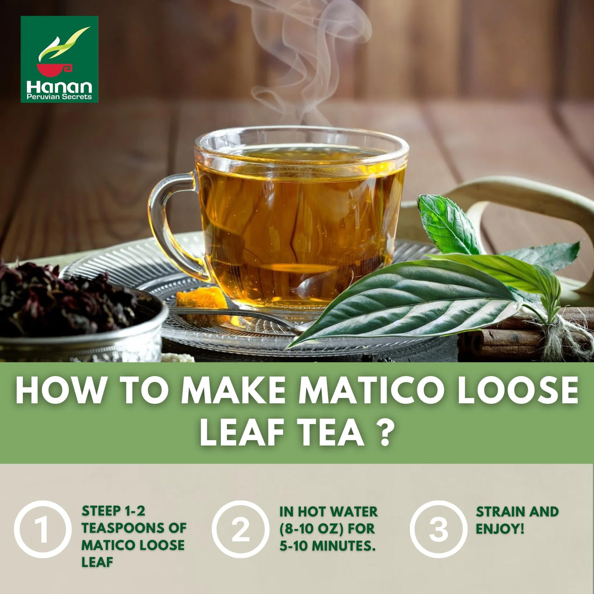 Hanan Tea packaging pouch conveys purity with additive-free promise.