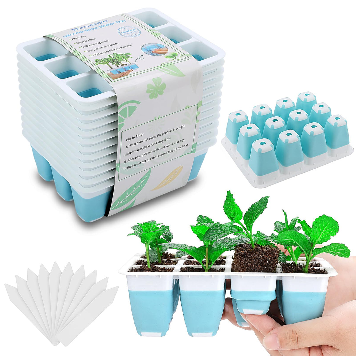 Hanaoyo 12-cell seed starter tray for organized germination and transplant readiness.