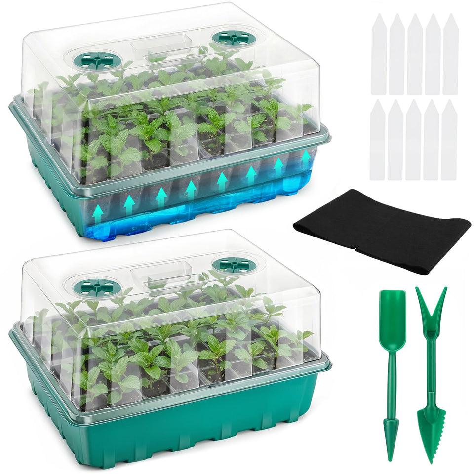 Hanaoyo self-watering seed starter tray with 96 cells for efficient seedling setup.