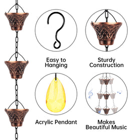 HANAYARD iron rain chain close-up showing durable craftsmanship