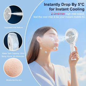 HandFan 50ml water tank extending mist sessions outdoors