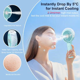 HandFan 50ml water tank extends mist sessions outdoors