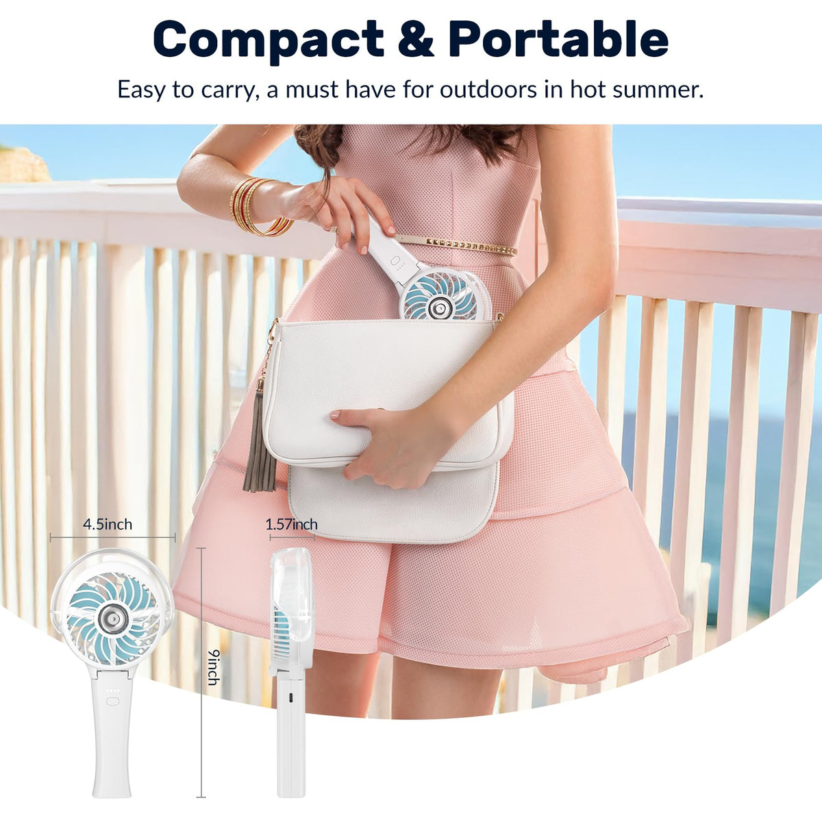 HandFan ideal for beach travel and outdoor events
