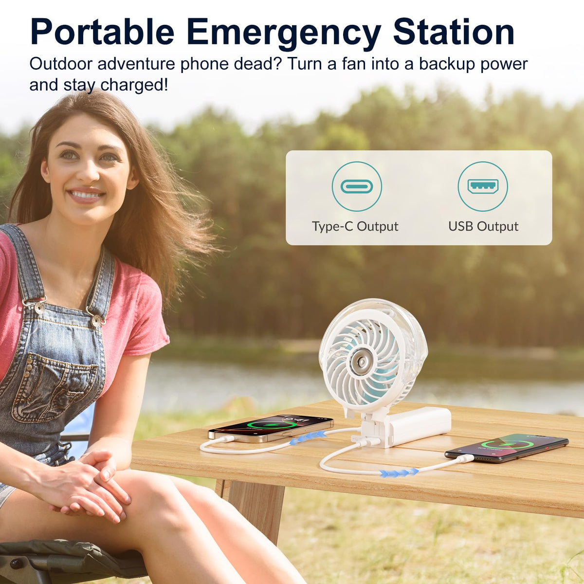 HandFan rechargeable portable mister ideal for travel and outdoors