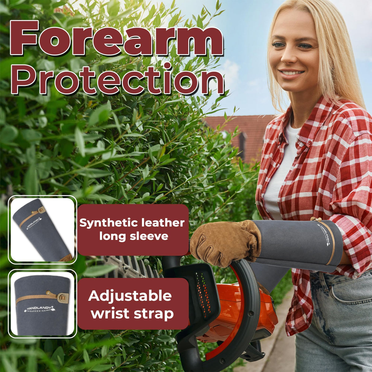 HANDLANDY adjustable-drawstring-cuff gloves for a secure, customizable garden fit.