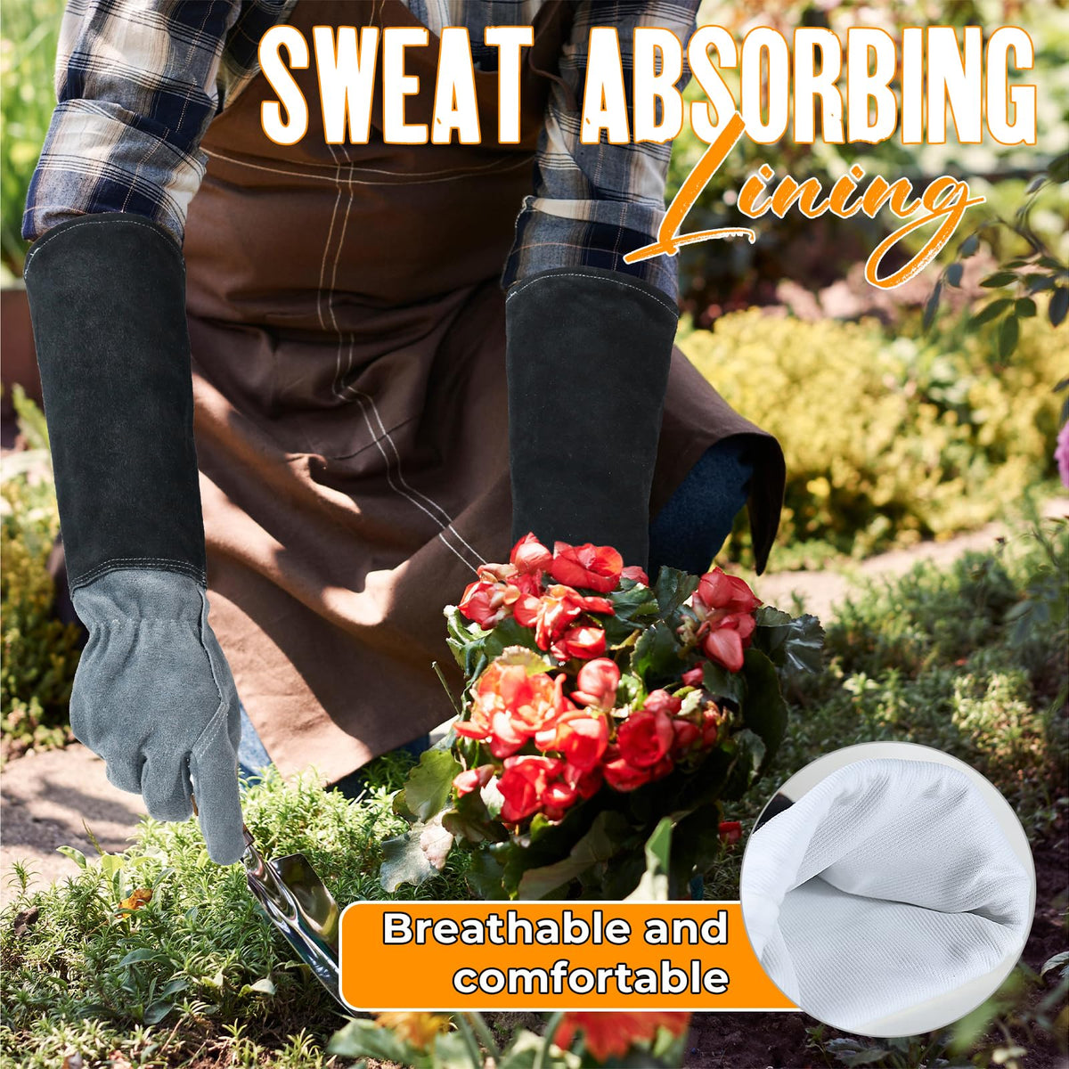 HANDLANDY elastic wrist closure garden gloves for secure fit