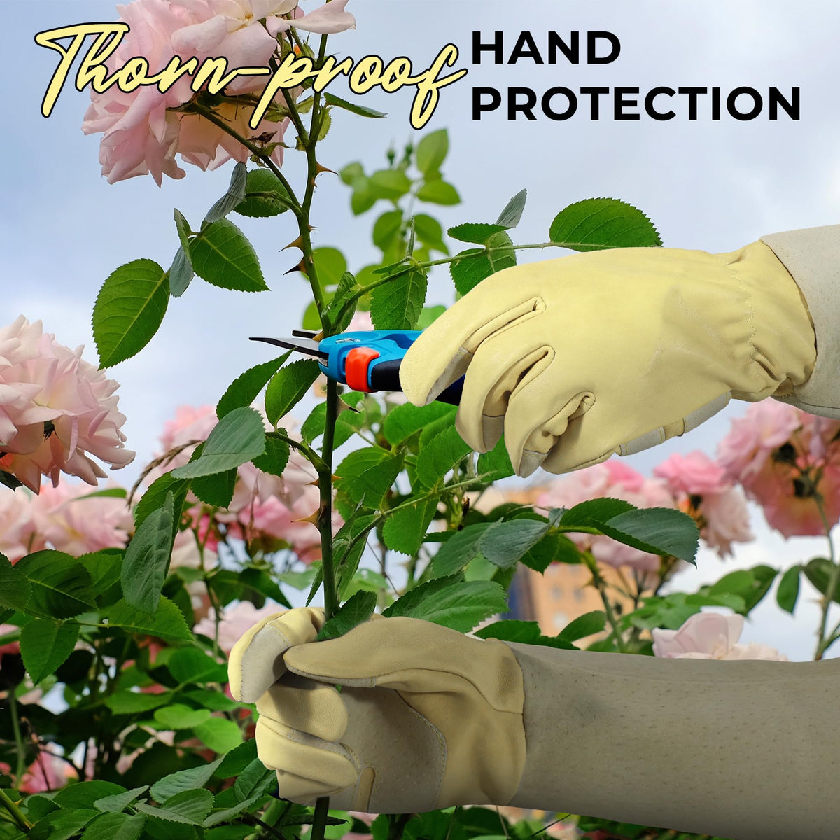 HANDLANDY elastic wrist closure provides snug fit and prevents dirt entry.