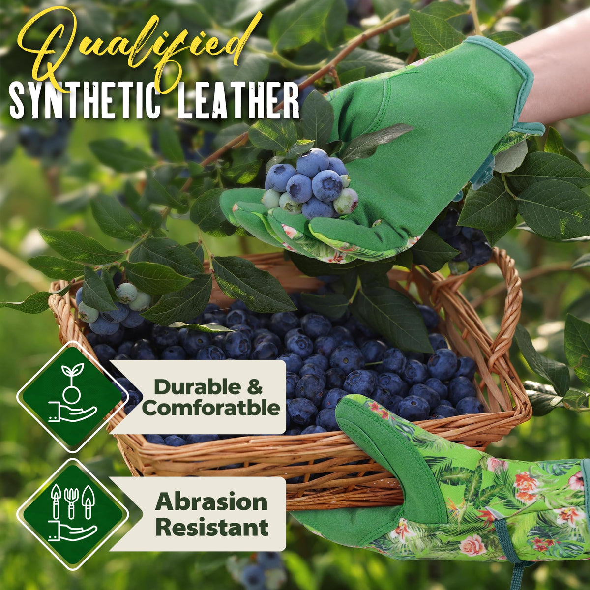 HANDLANDY women's gloves with breathable back fabric to keep hands cool while pruning.