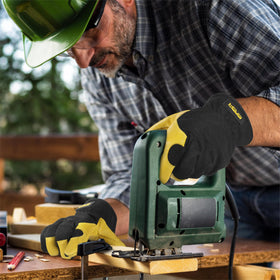 HANDLANDY Gardening Gloves elastic wrist cuff for quick on-off access.