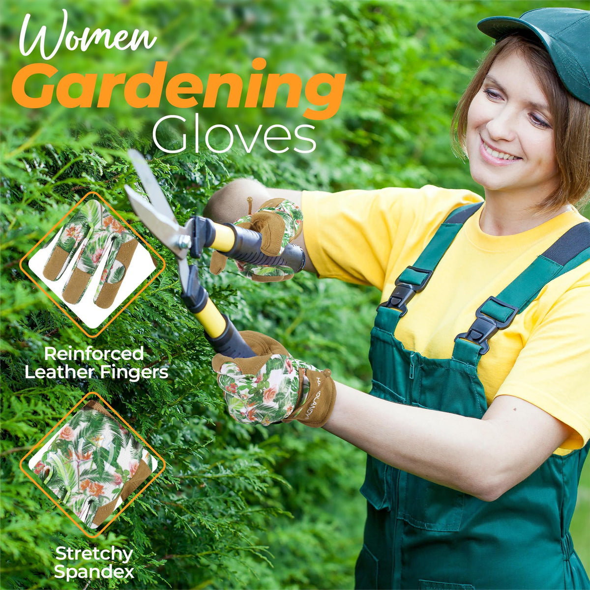 Handlandy slip-on cuff gardening gloves for easy on and off safety work.