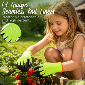 Handlandy kids gloves with elastic wrist closure keep dirt out and stay secure.