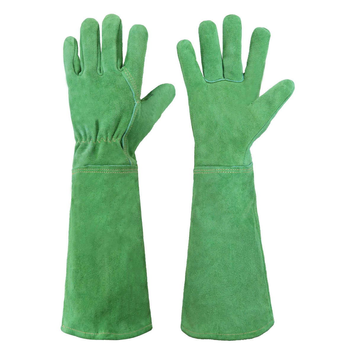 HANDLANDY leather gardening gloves in action protect hands during pruning and weeding tasks