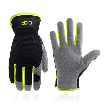 HANDLANDY leather gardening gloves show palm dexterity for precise grip