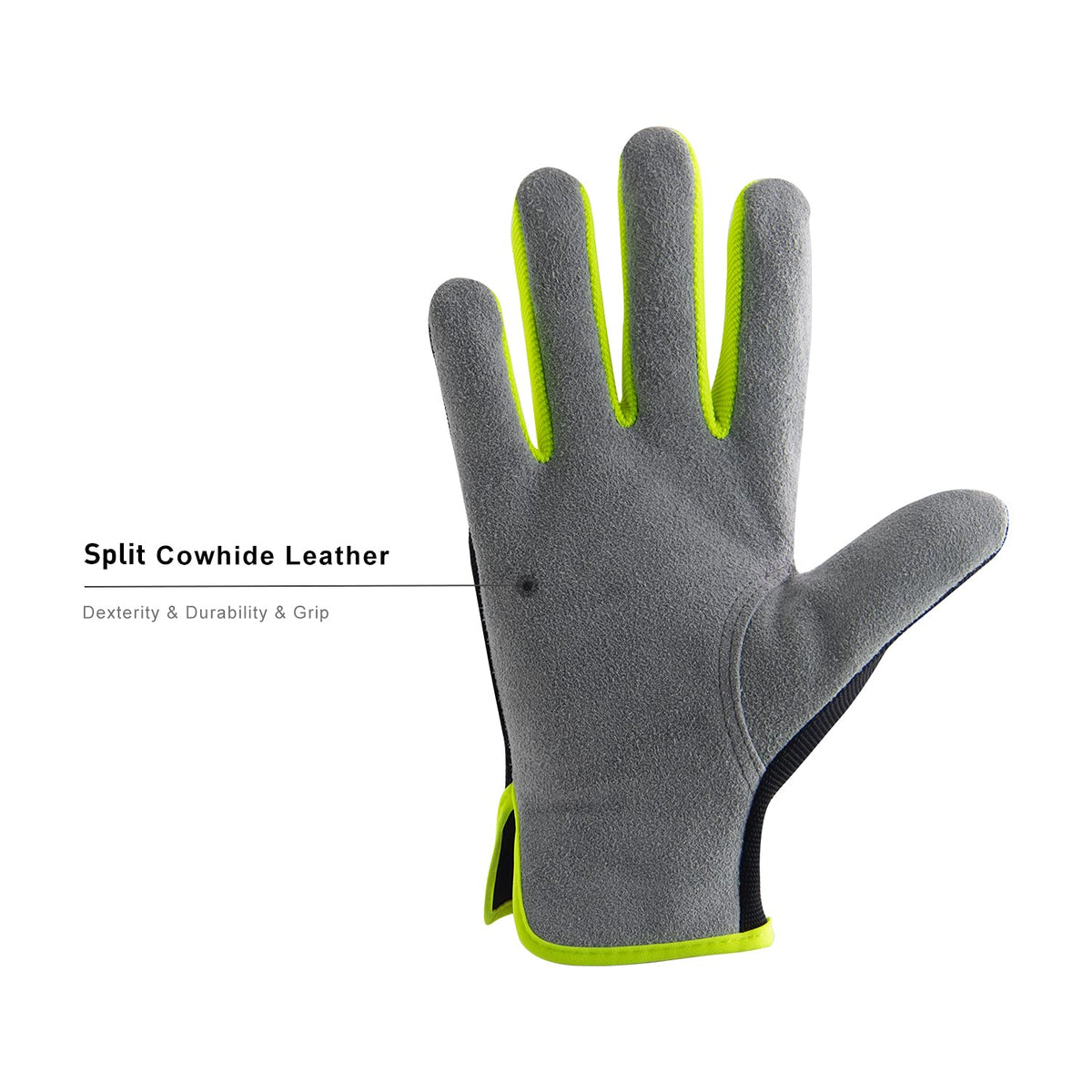 HANDLANDY leather gloves back panel breathable fabric keeps hands cool