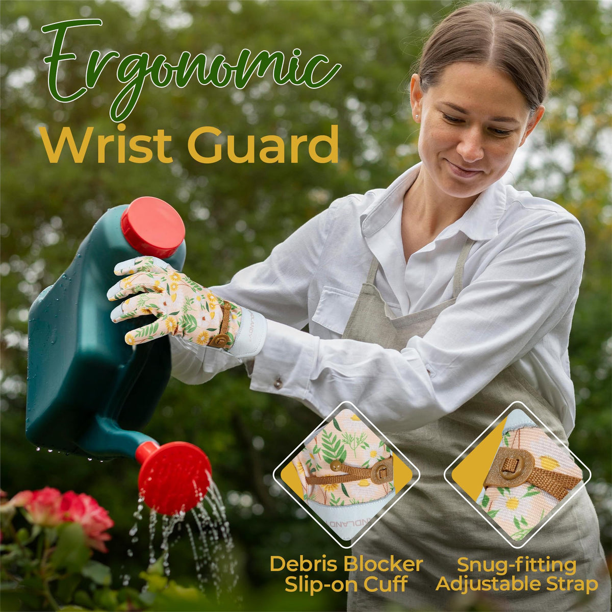 HANDLANDY rugged yet dexterous leather hybrid glove for gardening