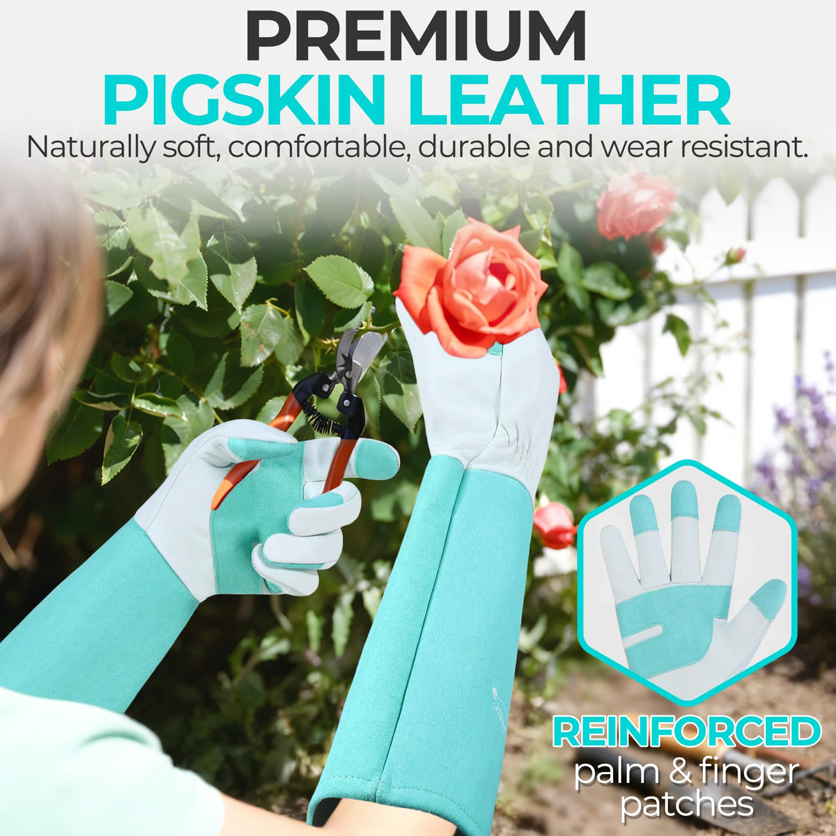 HANDLANDY leather gauntlets forearm protection during pruning