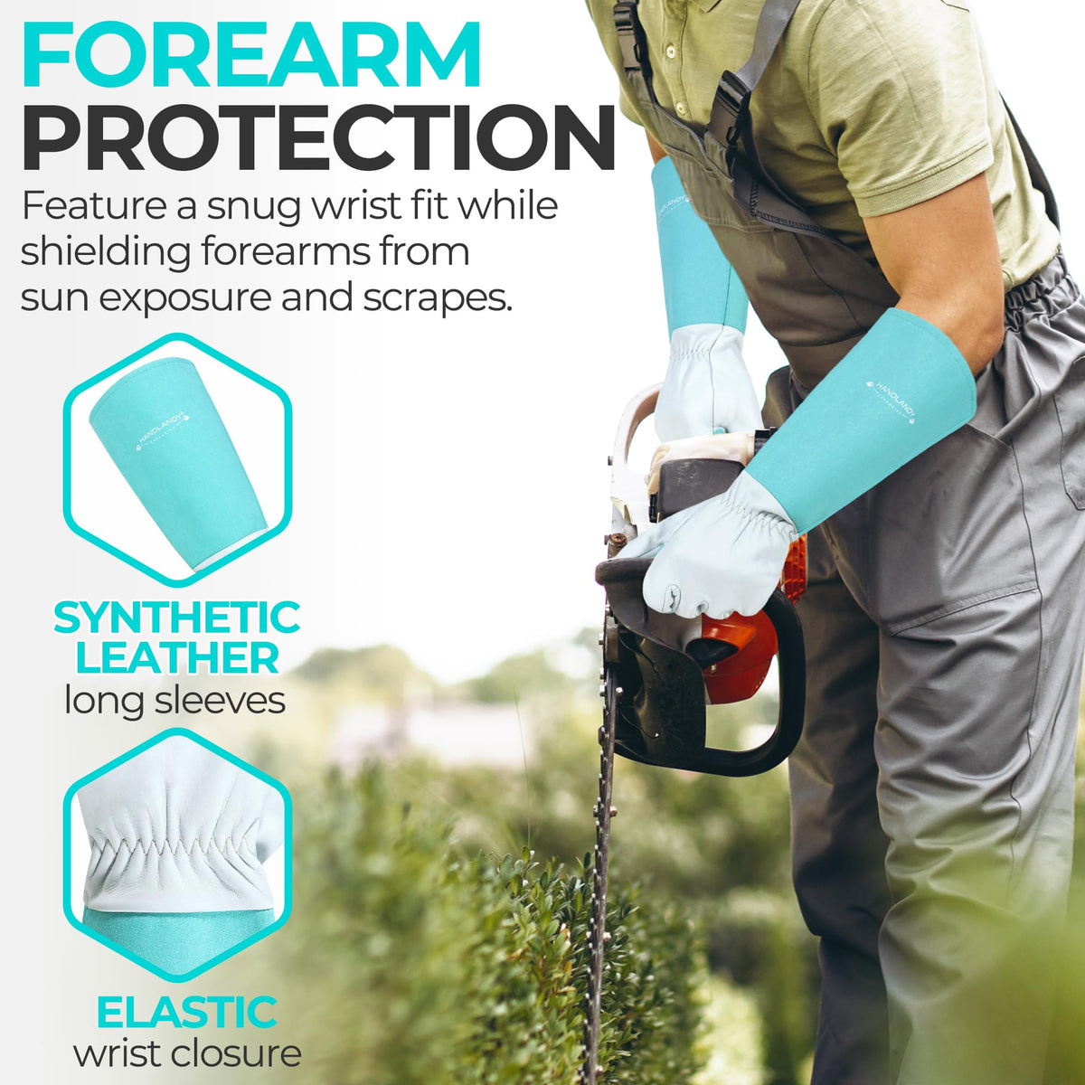 HANDLANDY palm and finger padding enhances grip for precise trimming.