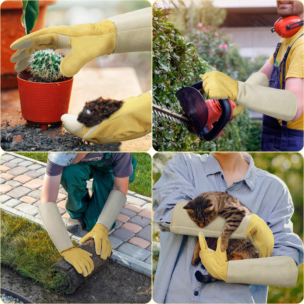 HANDLANDY Rose Pruning Gloves elastic wrist closure for a secure, dirt-free fit.