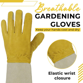 HANDLANDY Rose Pruning Gloves forearm-sleeve offers extra protection from scratches and sun.