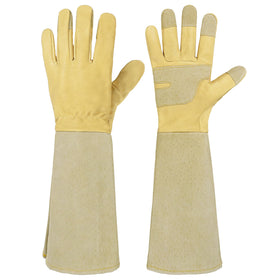 HANDLANDY Rose Pruning Gloves palm view with goatskin leather for comfort and dexterity.