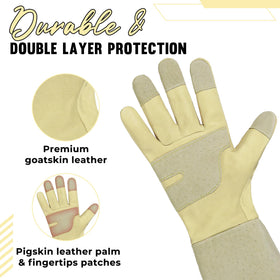 HANDLANDY thorn-proof gloves protect against rose thorns during gardening.