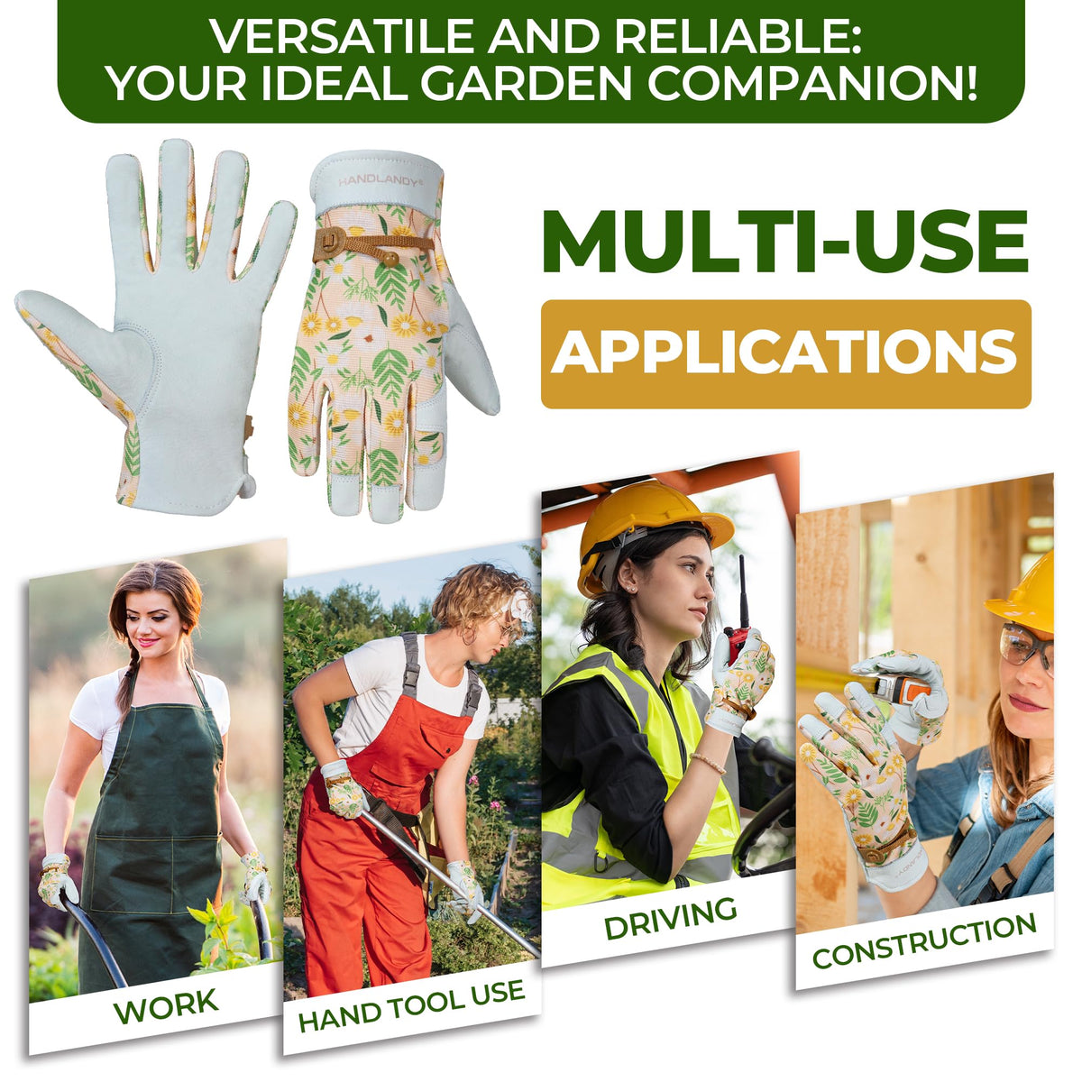 HANDLANDY white gloves in action, tending plants and weed removal